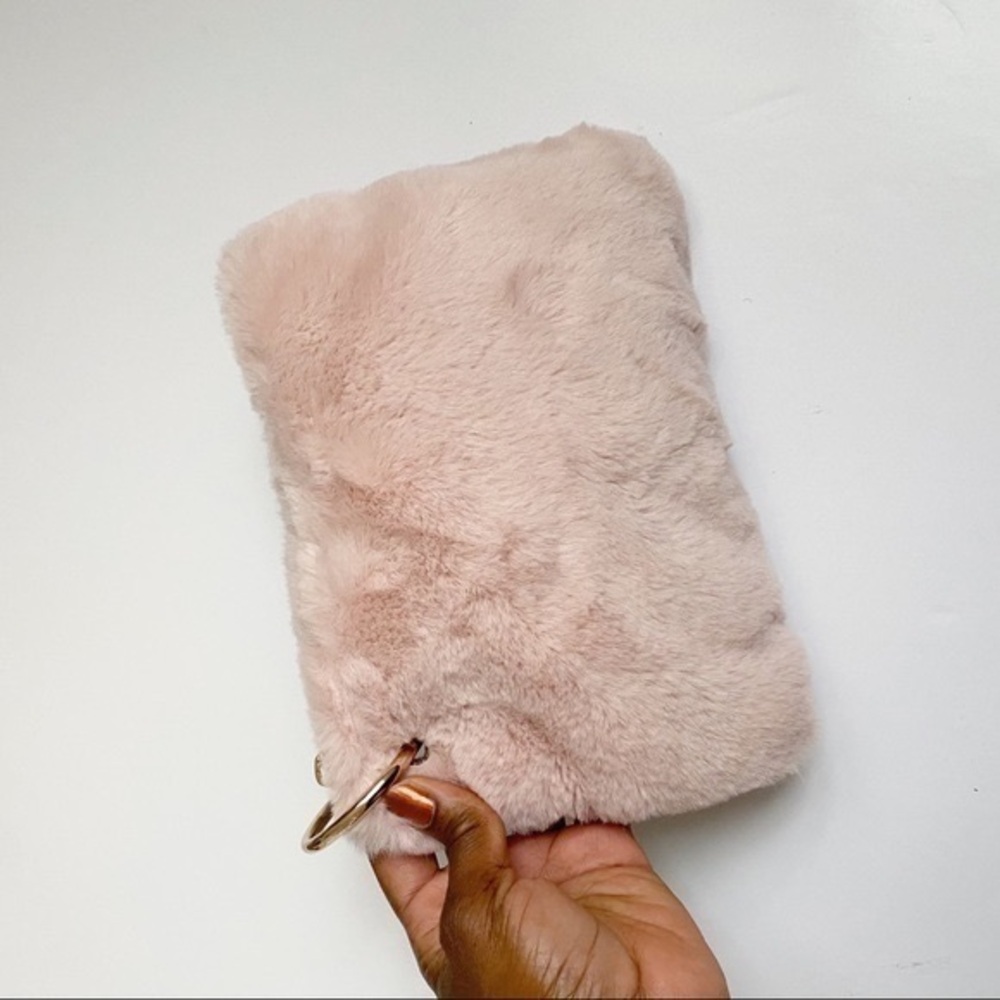 NWOT a new day blush pink plush pouch purse